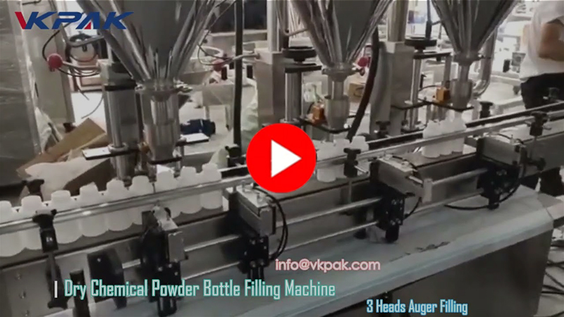 Automatisk fyllemaskin med tre hodes pulverflaske