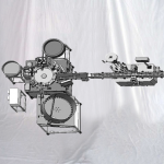 Små reagensrør påfyllingsmaskin med horisontal klistremerke